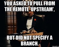 You asked to pull from the remote 'upstream', but did not specify a branch.