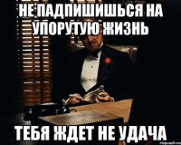 не падпишишься на упорутую жизнь тебя ждет не удача