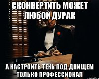 Сконвертить может любой дурак А настроить тень под днищем только профессионал