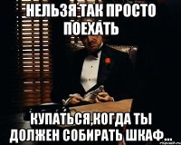 нельзя так просто поехать купаться,когда ты должен собирать шкаф...