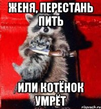 ЖЕНЯ, ПЕРЕСТАНЬ ПИТЬ ИЛИ КОТЁНОК УМРЁТ