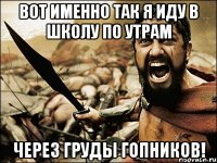 Вот именно так я иду в школу по утрам Через груды гопников!