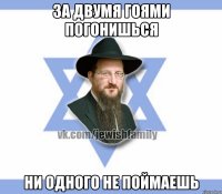ЗА ДВУМЯ ГОЯМИ ПОГОНИШЬСЯ НИ ОДНОГО НЕ ПОЙМАЕШЬ