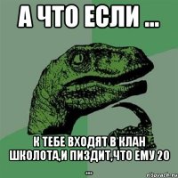 а что если ... к тебе входят в клан школота,и пиздит,что ему 20 ...