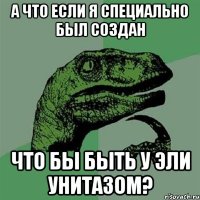 А что если я специально был создан что бы быть у Эли унитазом?