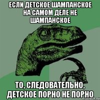 если детское шампанское на самом деле не шампанское то, следовательно, детское порно не порно