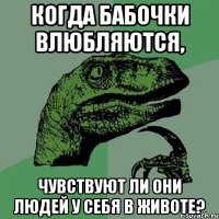 Когда бабочки влюбляются, чувствуют ли они людей у себя в животе?