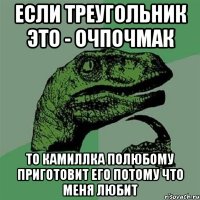 Если треугольник это - очпочмак то Камиллка полюбому приготовит его потому что меня любит