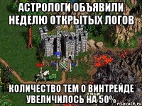 Астрологи объявили неделю открытых логов Количество тем о винтрейде увеличилось на 50%