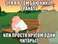 зря я в том бою кинул гранату или просто кругом одни читоры?