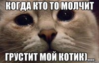 Когда кто то молчит грустит мой котик)....