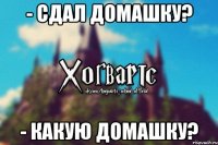 - сдал домашку? - какую домашку?