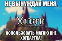 НЕ ВЫНУЖДАЙ МЕНЯ, ИСПОЛЬЗОВАТЬ МАГИЮ ВНЕ ХОГВАРТСА!