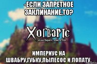 -Если запретное заклинание,то? Империус на швабру,губку,пылесос и лопату.