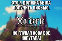 это я должна была получить письмо, но глупая сова всё напутала!