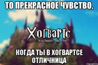 То прекрасное чувство, Когда ты в Хогвартсе отличница