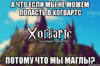 А что если мы не можем попасть в Хогвартс Потому что мы маглы?