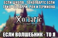 если школа - то Хогвартс если трио - то Гарри , Рон и Гермиона если волшебник - то я