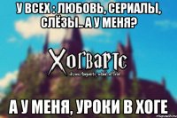 У всех : любовь, сериалы, слёзы.. а у меня? А у меня, УРОКИ В ХОГЕ