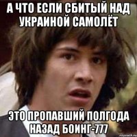 А что если сбитый над украиной самолёт это пропавший полгода назад Боинг-777