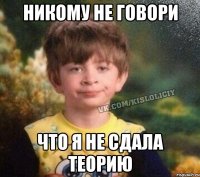 никому не говори что я не сдала теорию