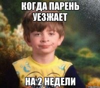 когда парень уезжает на 2 недели