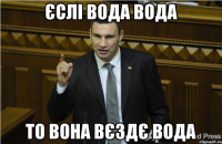 Єслі вода вода то вона вєздє вода