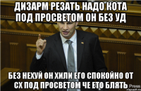 Дизарм резать надо кота под просветом он без уд без нехуй он хили его спокойно от сх под просветом че ето блять