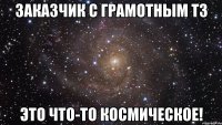 заказчик с грамотным ТЗ это что-то космическое!