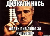 Дичка ти нись опять пив пиво за рульом??