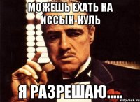 Можешь ехать на Иссык-Куль Я разрешаю.....