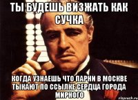 Ты будешь визжать как сучка Когда узнаешь что парни в Москве тыкают по ссылке сердца города мирного