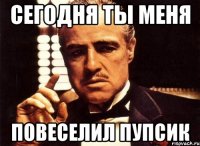 Сегодня ты меня Повеселил пупсик