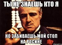 ты не знаешь кто я но забиваешь мой стол на росине