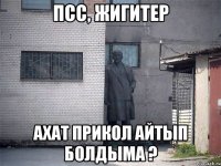 ПСС, Жигитер Ахат прикол айтып болдыма ?