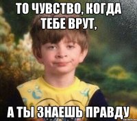 То чувство, когда тебе врут, а ты знаешь правду