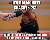 - что вы можете сказать ?!? - Сколько такому ахламону платят за эту фигню штаб Минько?