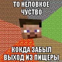 то неловкое чуство кокда забыл выход из пищеры