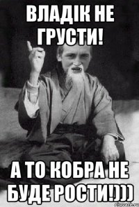 Владік не грусти! А то кобра не буде рости!)))