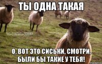 ты одна такая о, вот это сиськи, смотри, были бы такие у тебя!