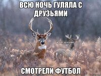 Всю ночь гуляла с друзьями Смотрели футбол