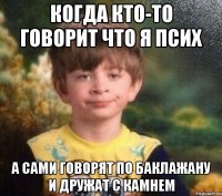 КОГДА КТО-ТО ГОВОРИТ ЧТО Я ПСИХ А САМИ ГОВОРЯТ ПО БАКЛАЖАНУ И ДРУЖАТ С КАМНЕМ