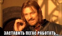  заставить Пегас работать...