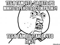 Тебя там что, за четыре минуты еноты сожрали?! Тебя там пытают, что ли?!