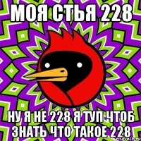 моя стья 228 ну я не 228 я туп чтоб знать что такое 228