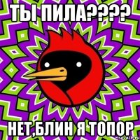 Ты пила???? Нет,блин я топор