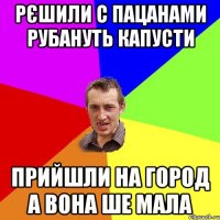 Рєшили с пацанами рубануть капусти прийшли на город а вона ше мала