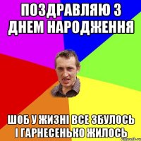 Поздравляю з днем народження Шоб у жизні все збулось і гарнесенько жилось