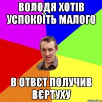 Володя хотів успокоїть малого В отвєт получив вєртуху