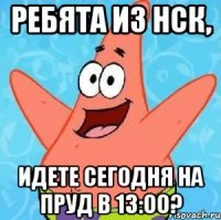 Ребята из нск, Идете сегодня на пруд в 13:00?